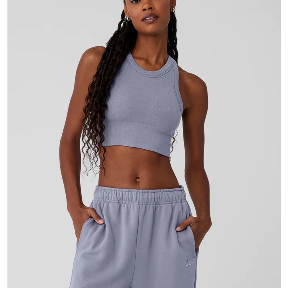 Alo | XS gray seamless delight high neck bra